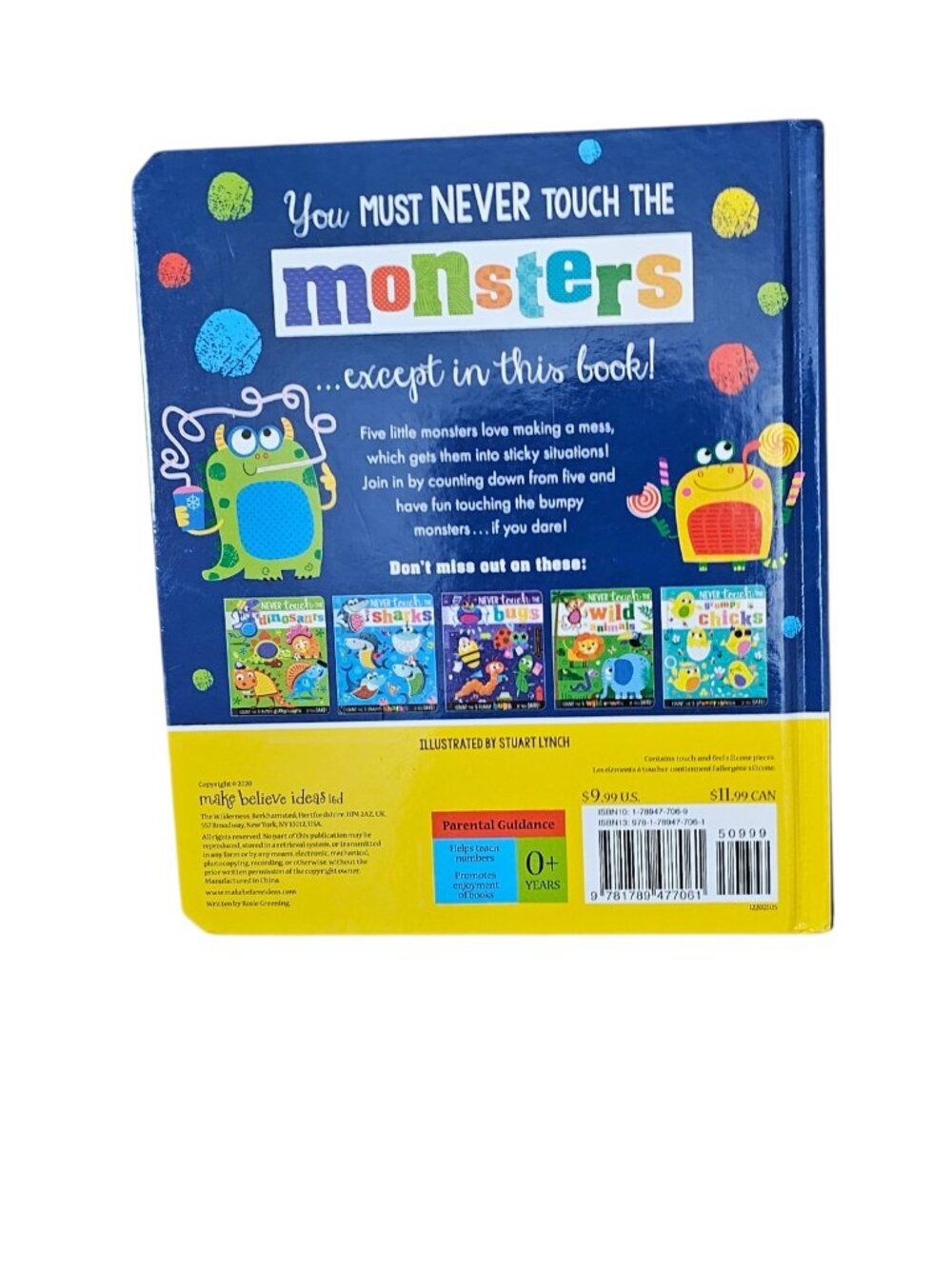 Burt's Bees Cotton Baby Blanket Touch Monsters Rubber Counting Book New - Picture 4 of 9